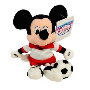 Original Disney Store NWT Soccer Mickey Beanie Plush